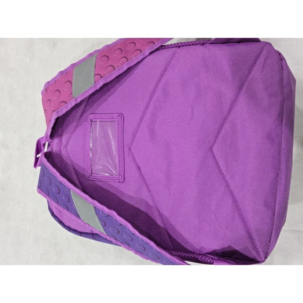 Lego Backpack Kids Purple Pink Brick Design Reflective Zipper Vintage